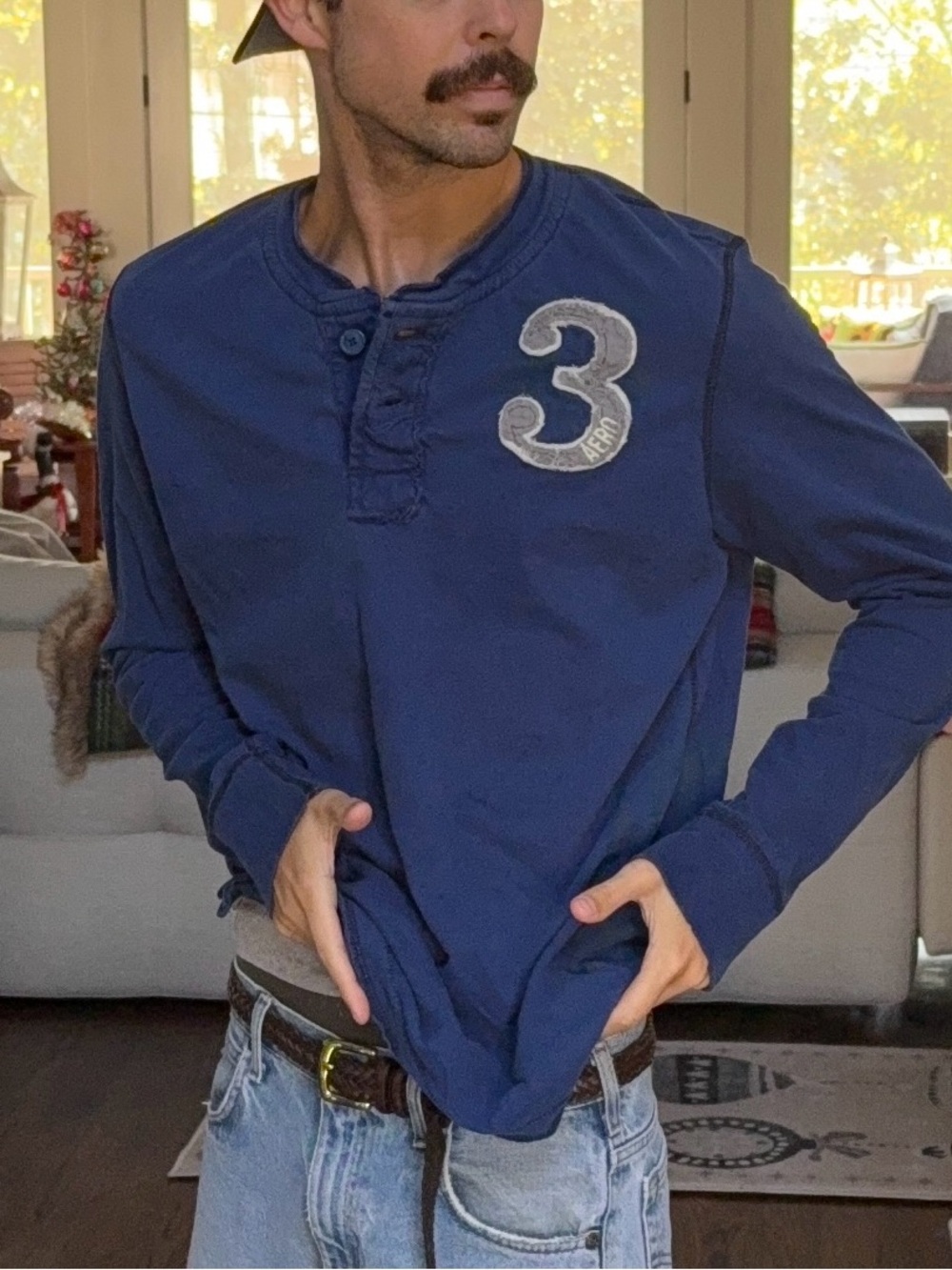 Aeropostale Y2K Varsity Henley Long Sleeve 🏈